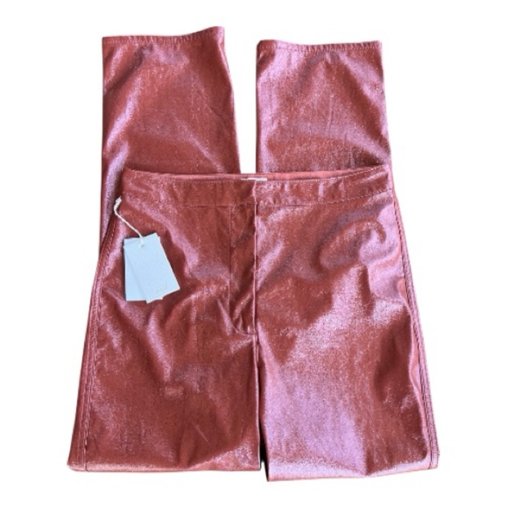 Wilfred Aritzia Shirley Vegan Patent Leather Pants - Rust Brown